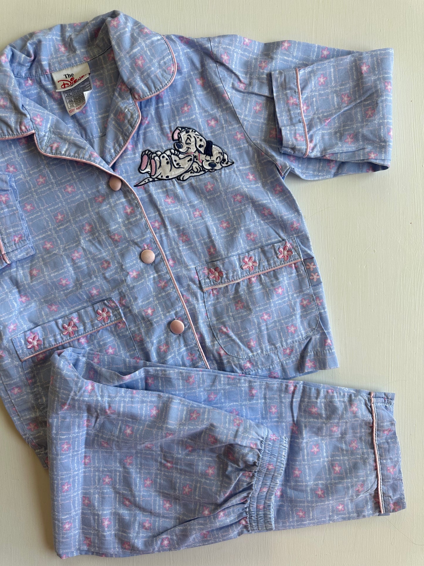 vtg disney store 101 dalmatians pj set 3-4 years (3/4T)