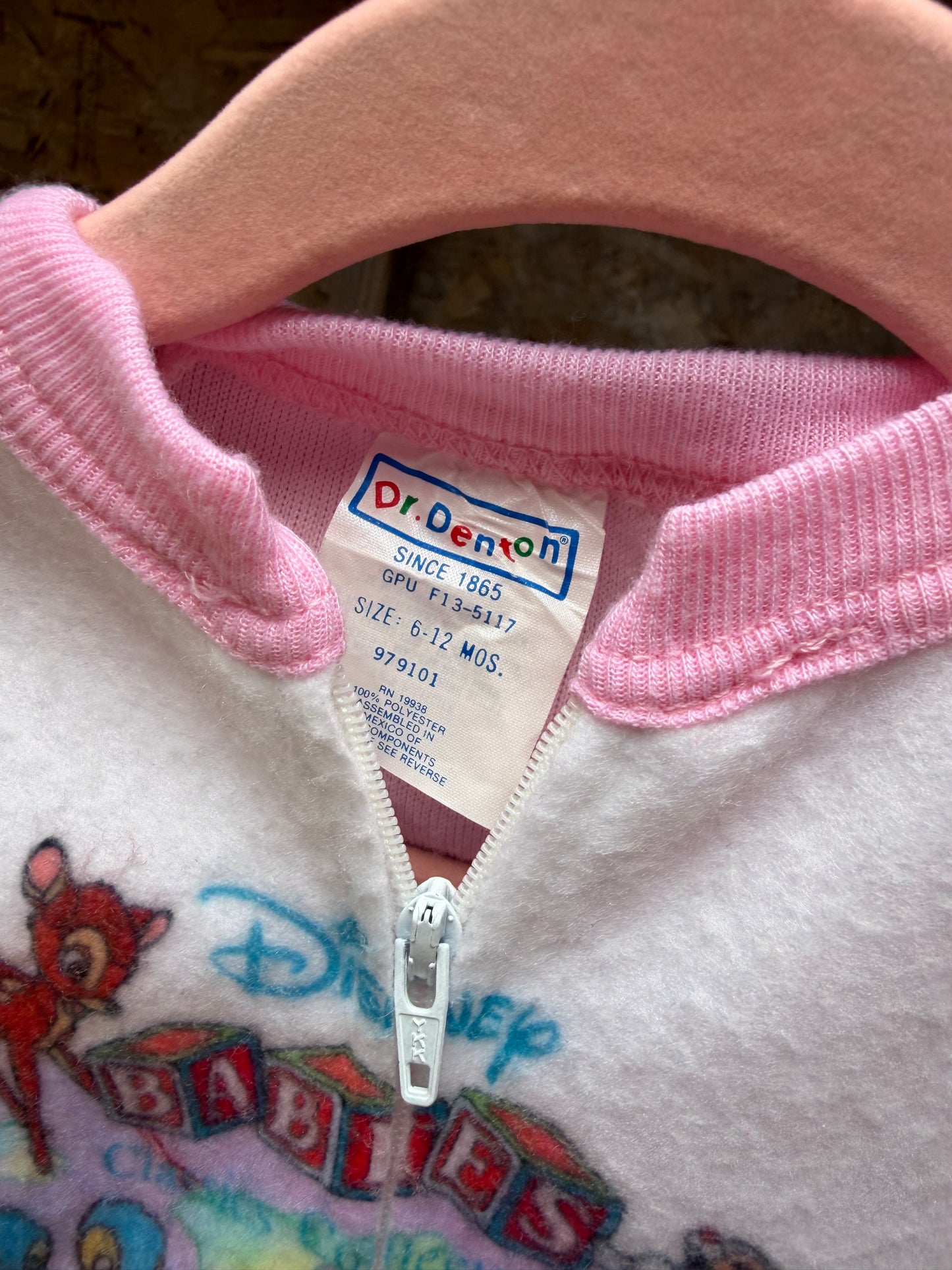 vtg AOP bambi footed sleepsuit 6-12m