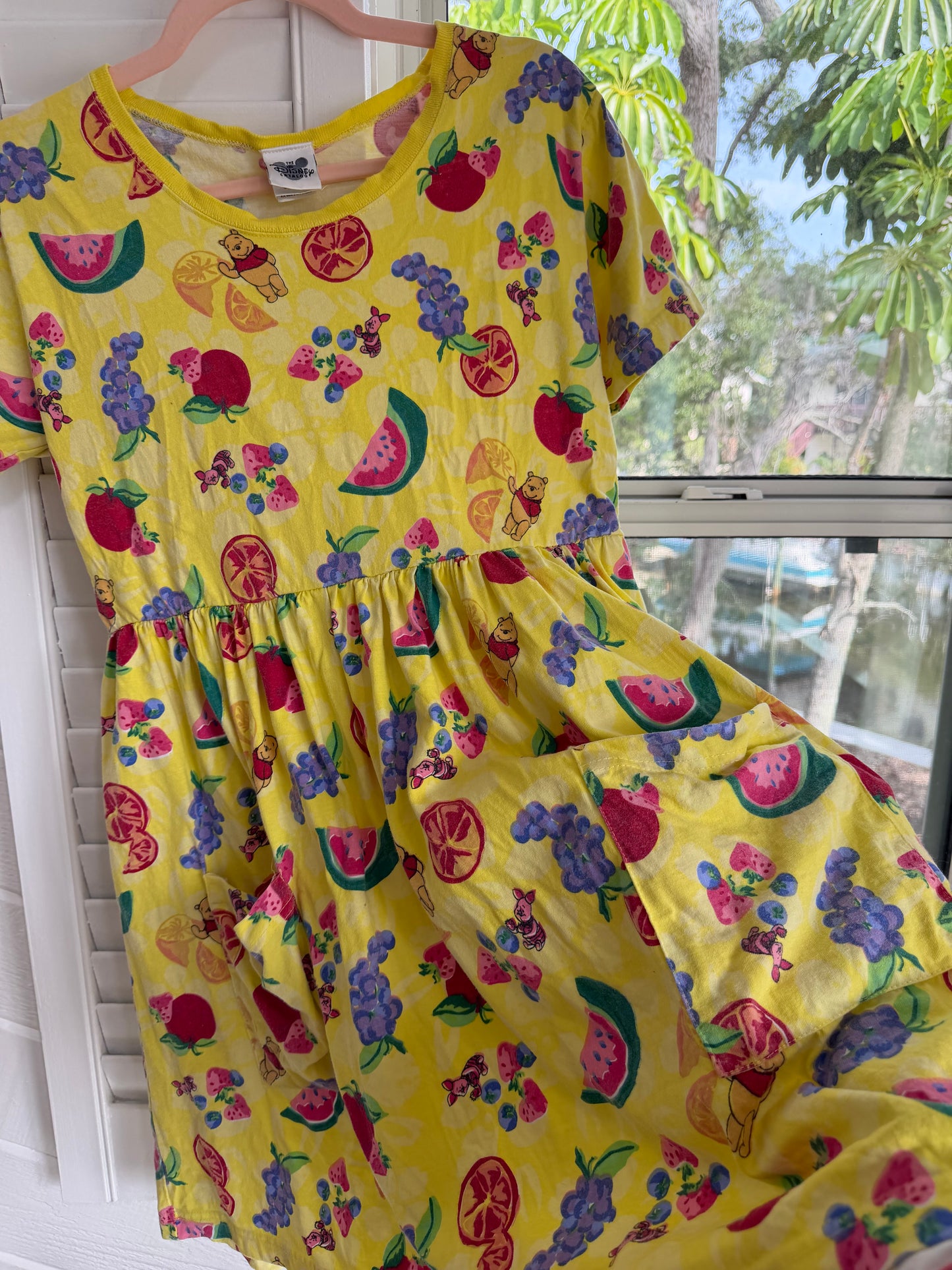 fruit aop pooh dress adults M