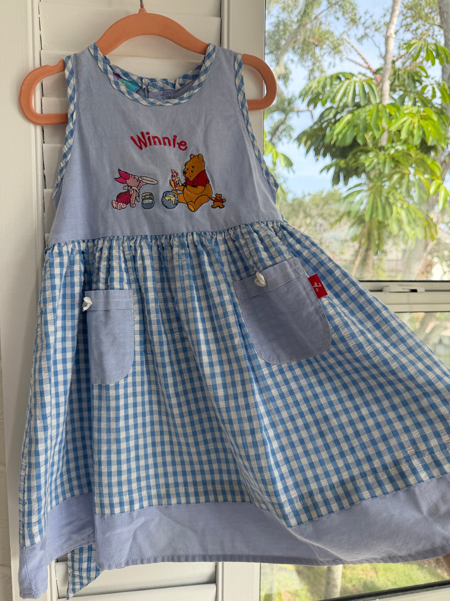 gingham pooh & piglet dress 3/4T