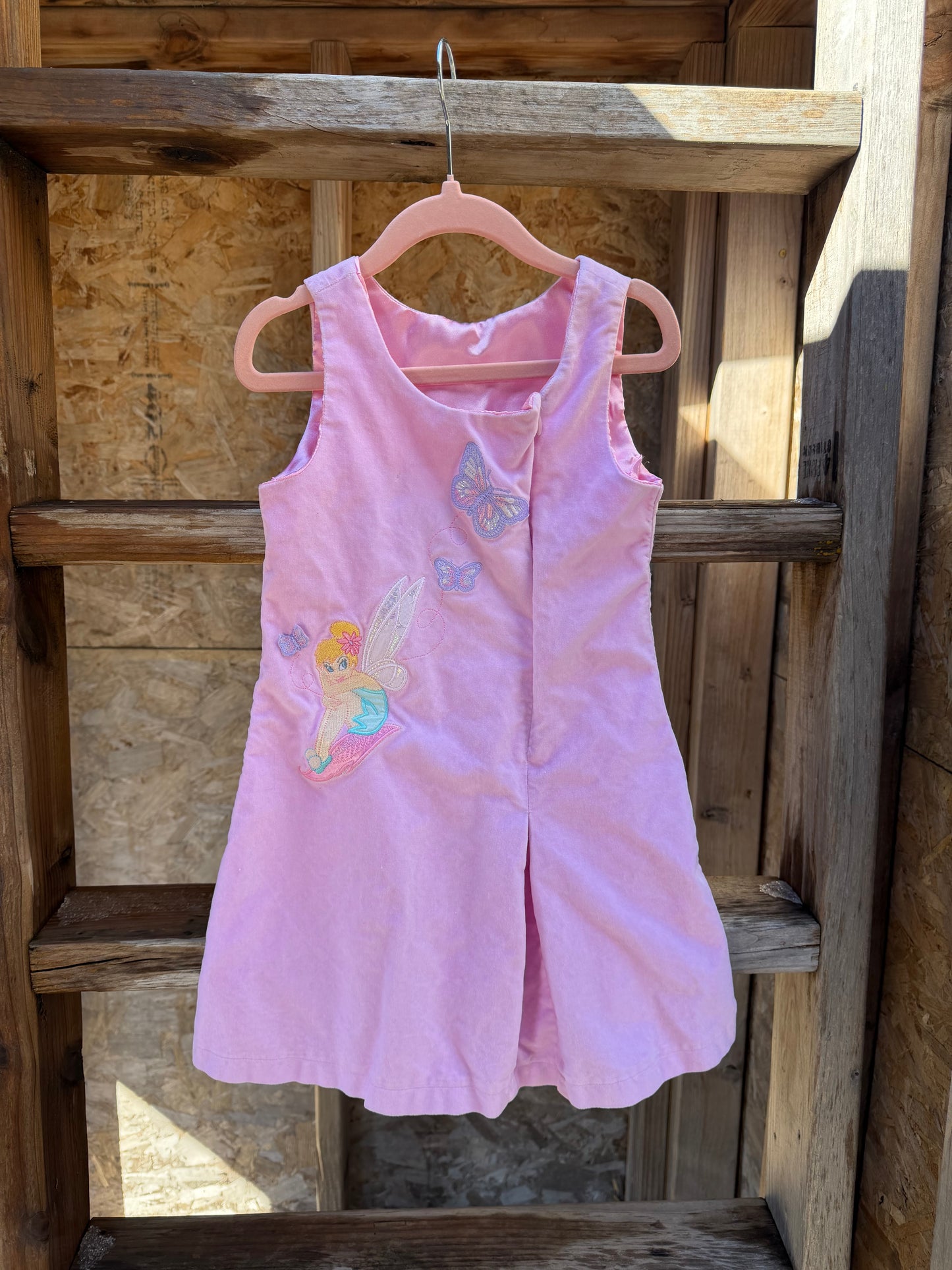 velour tinkerbell pink dress 5-6