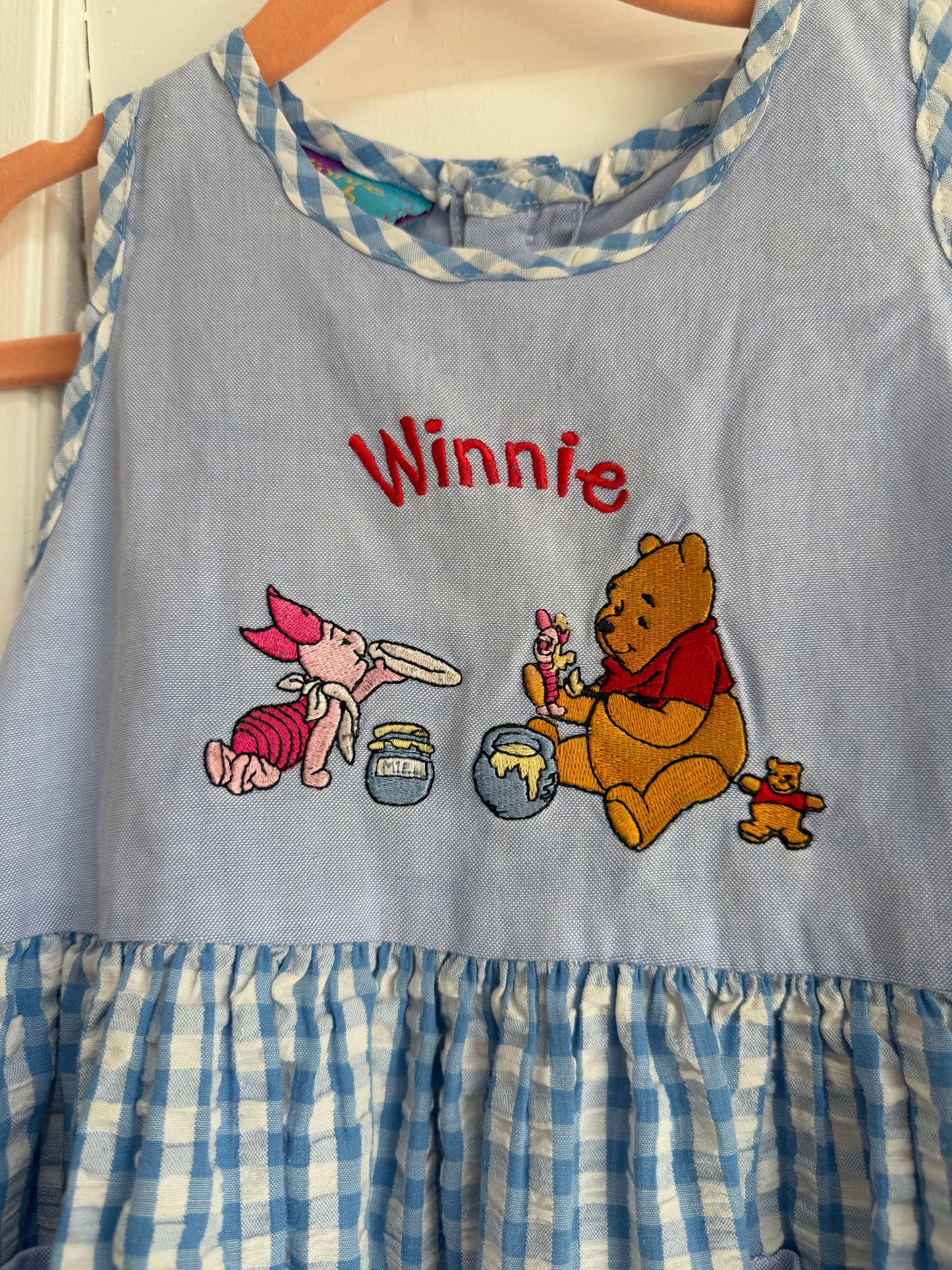 gingham pooh & piglet dress 3/4T