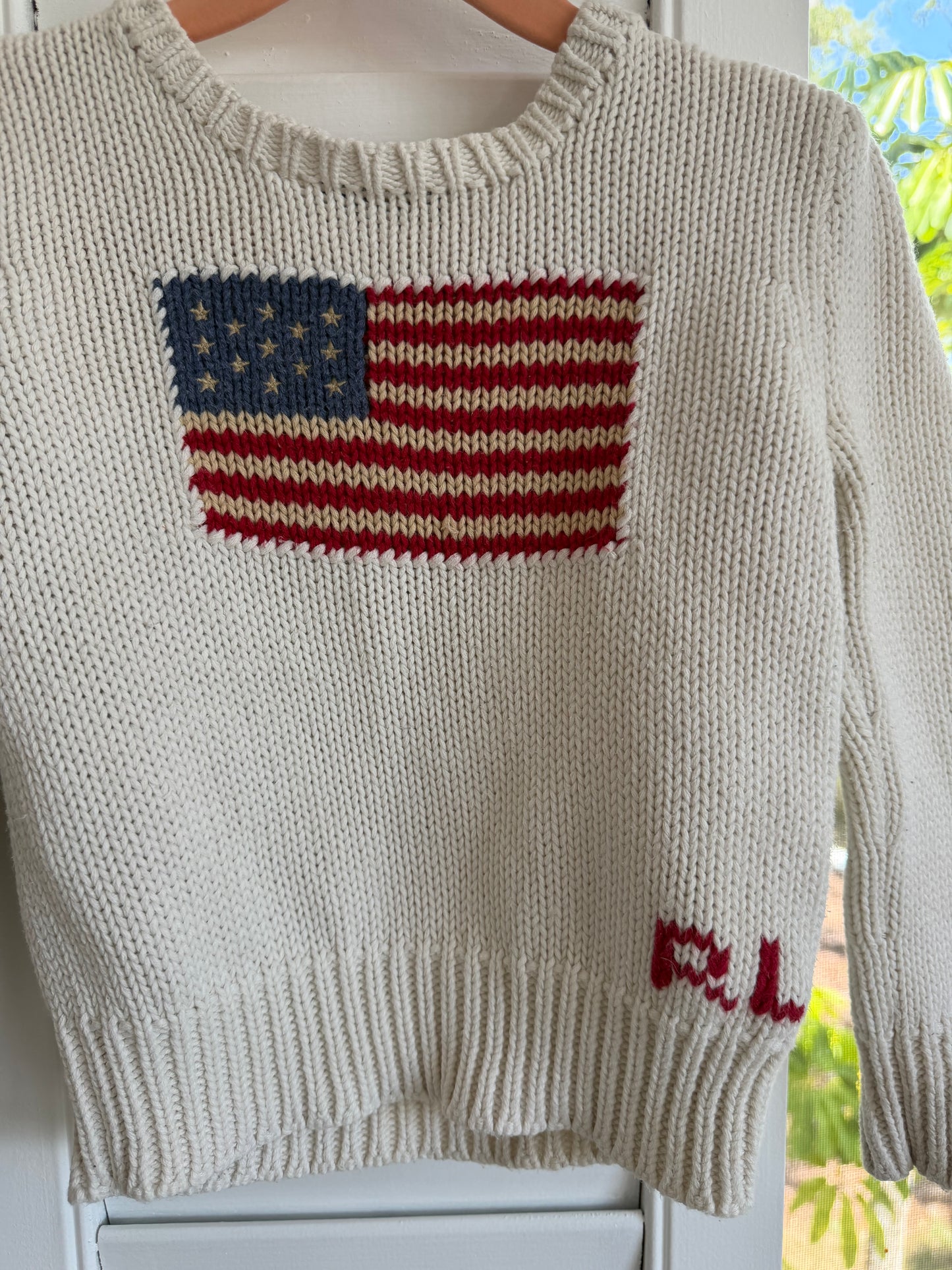 ralph lauren knitted flag sweater 3T