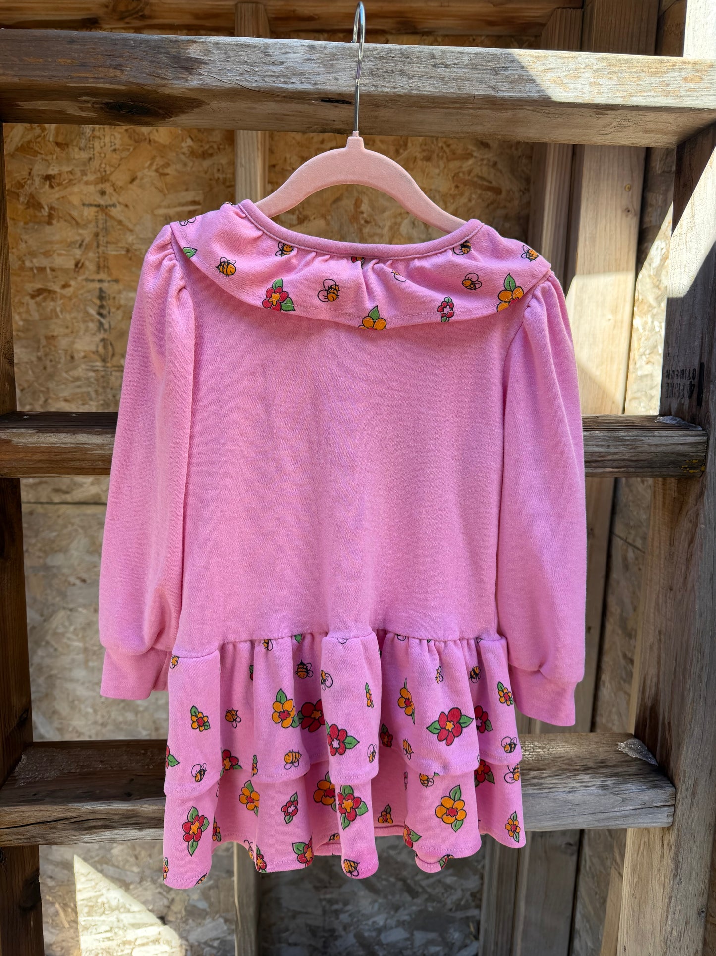 90s AOP Pooh peplum tee/dress 4T