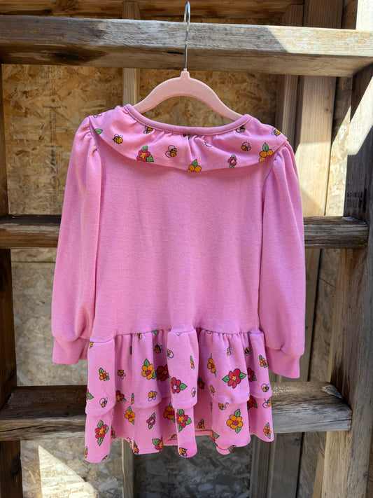90s AOP Pooh peplum tee/dress 4T