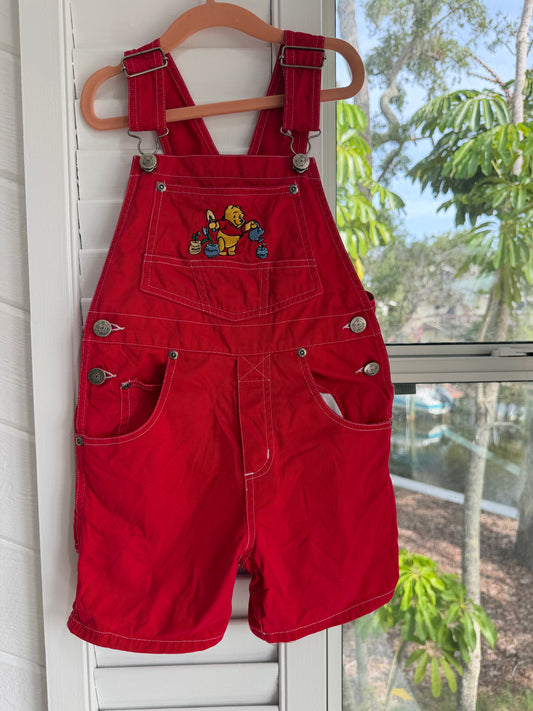 red pooh gardening overalls 4/5
