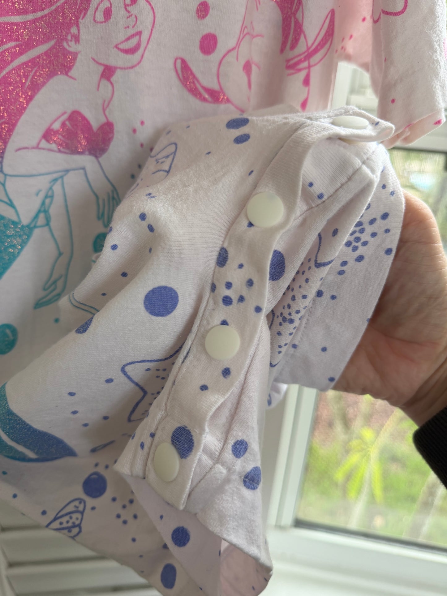 little mermaid upcycled romper 3T