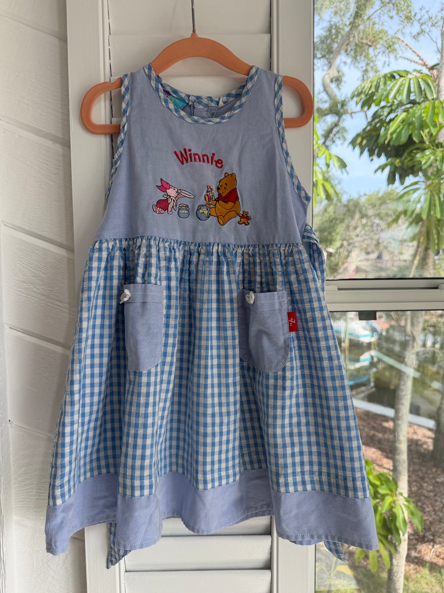gingham pooh & piglet dress 3/4T