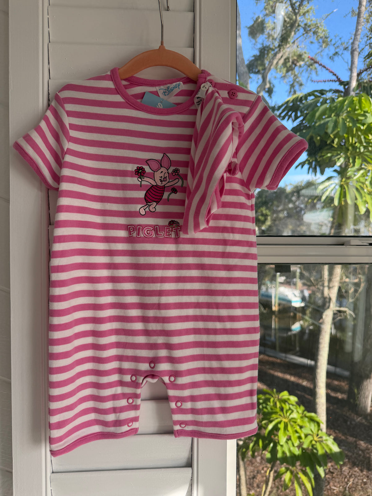 piglet romper & hat 6-12m