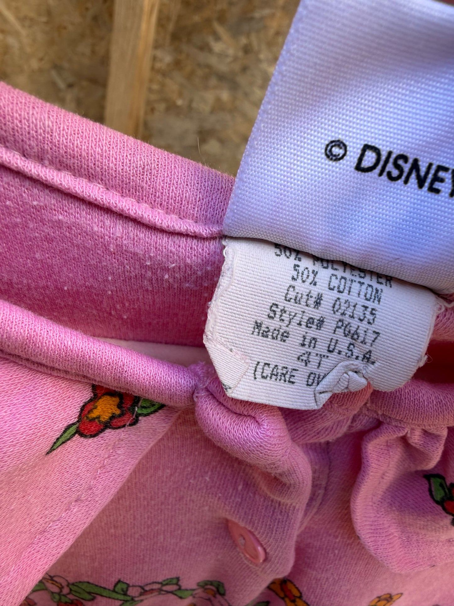 90s AOP Pooh peplum tee/dress 4T