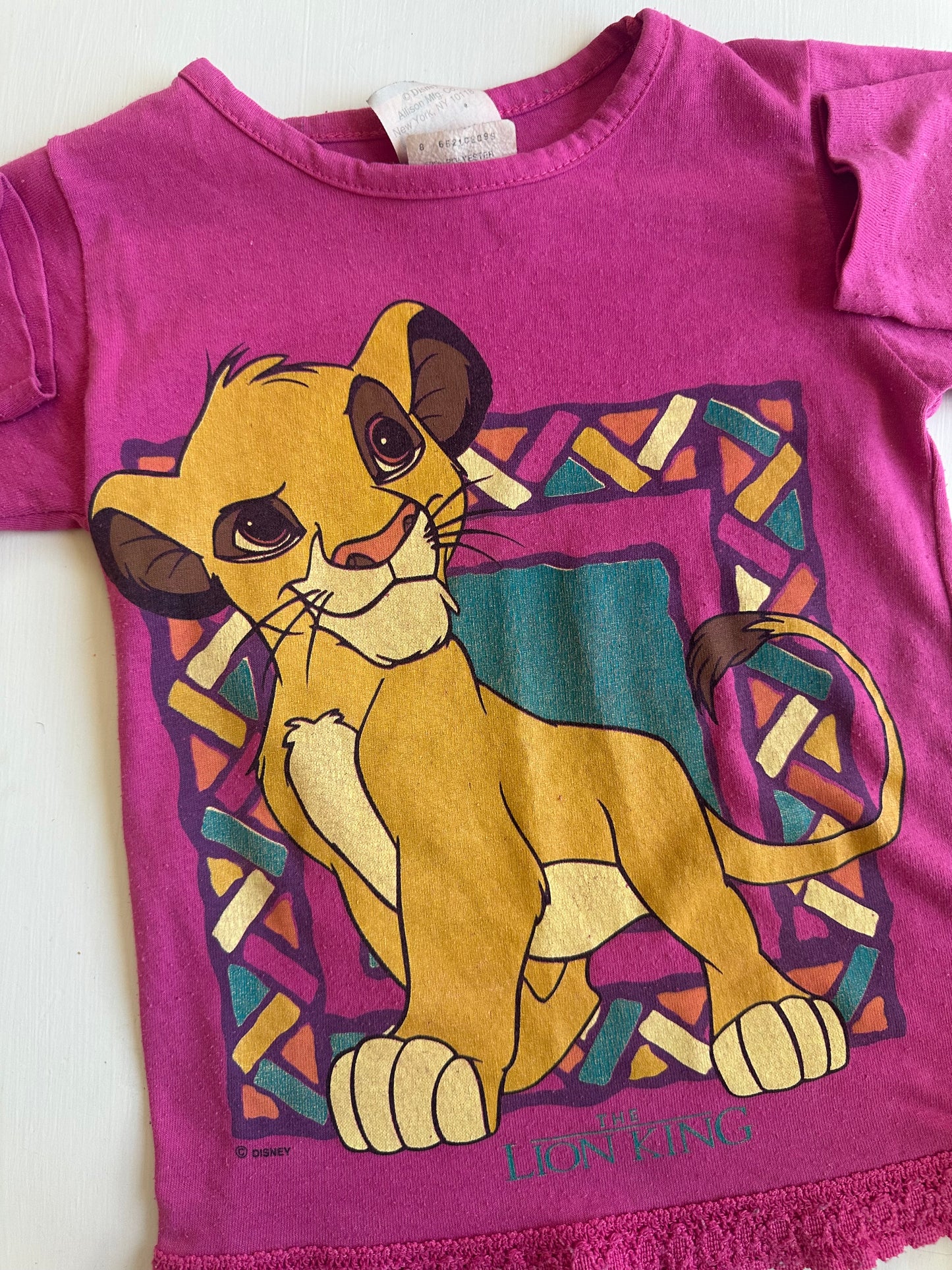 vtg lion king long sleeve t shirt size 4