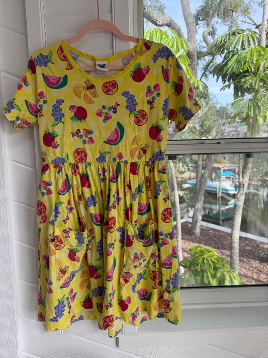 fruit aop pooh dress adults M