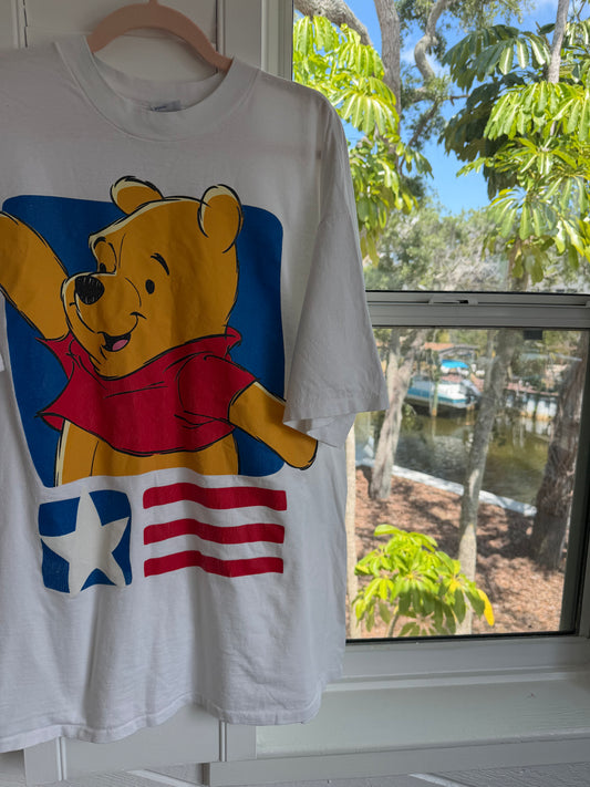 US flag pooh tee adults XL
