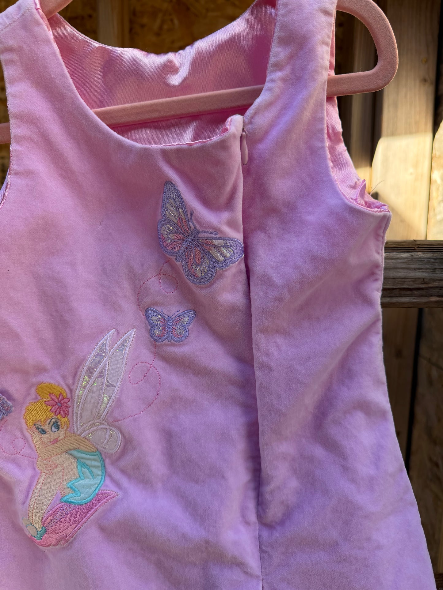 velour tinkerbell pink dress 5-6