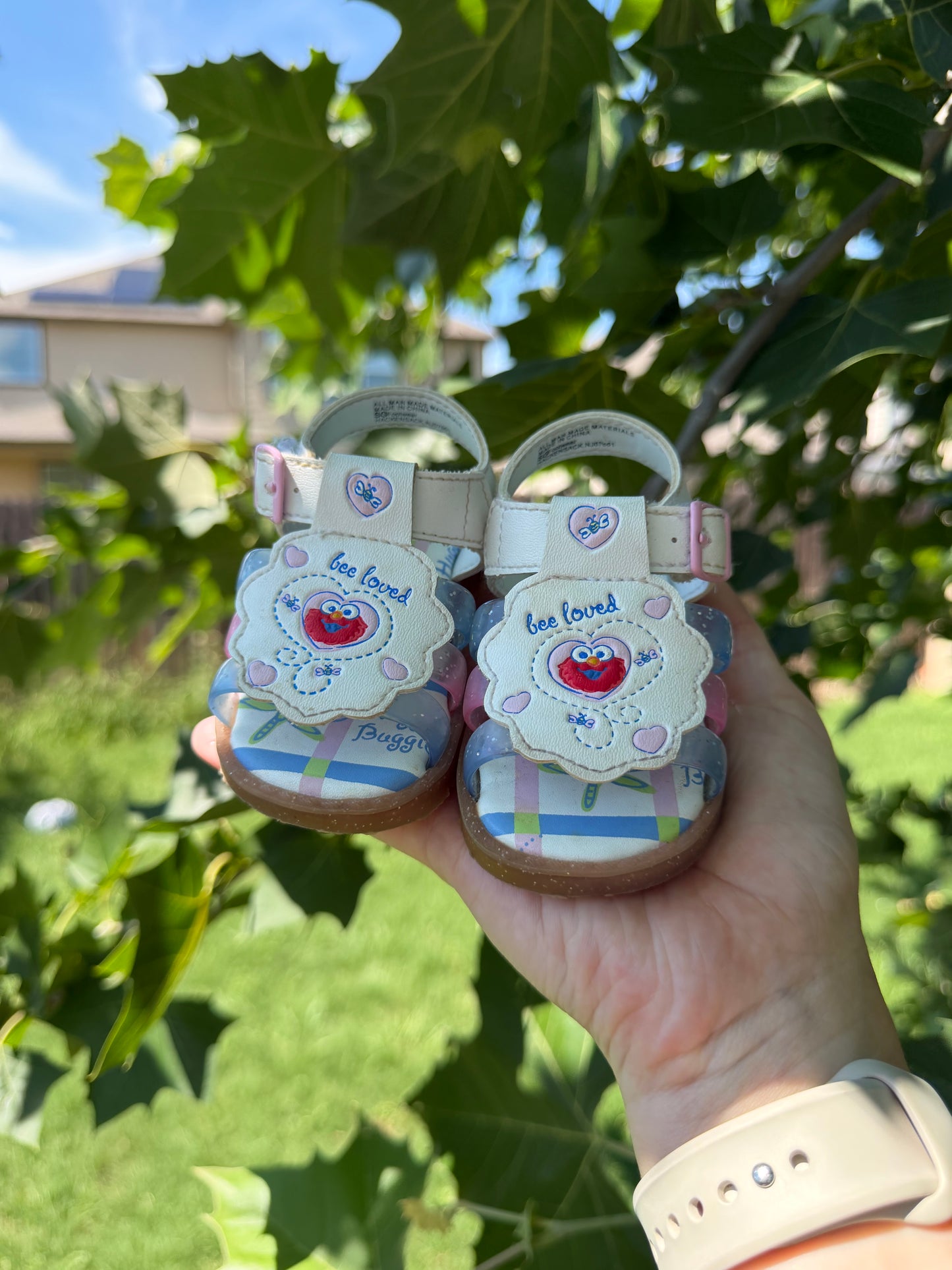 elmo baby sandals 3/4c