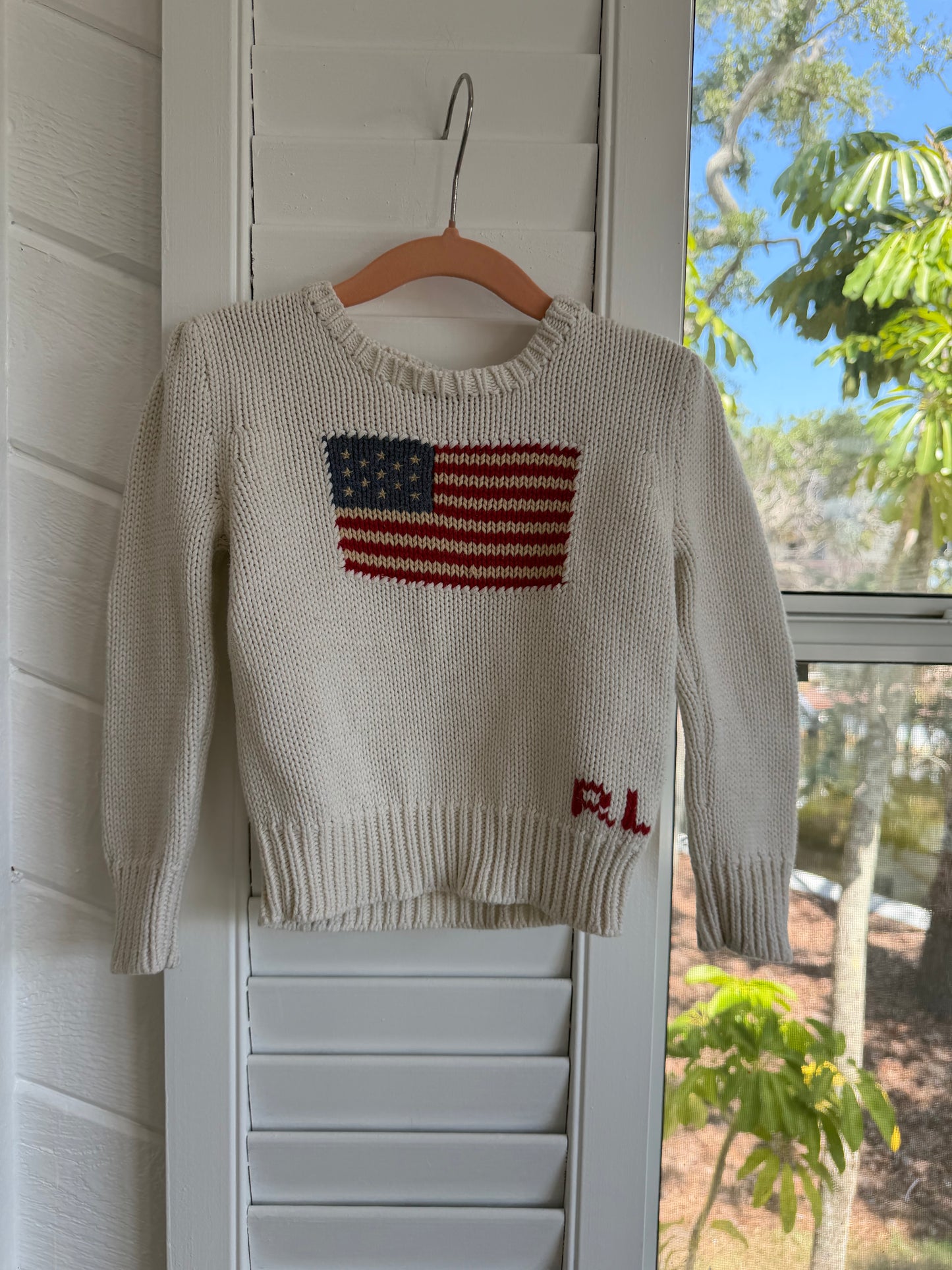 ralph lauren knitted flag sweater 3T