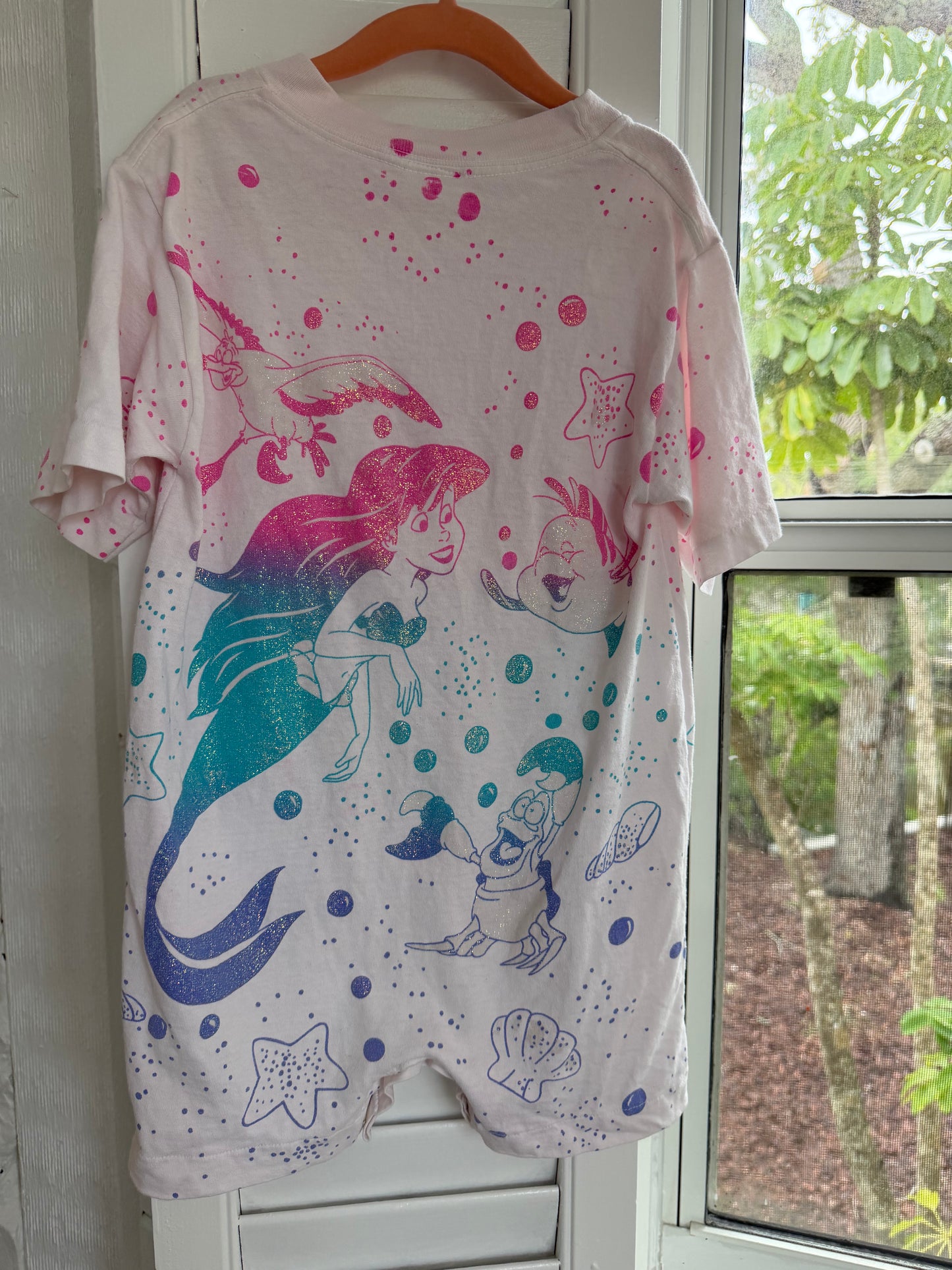 little mermaid upcycled romper 3T