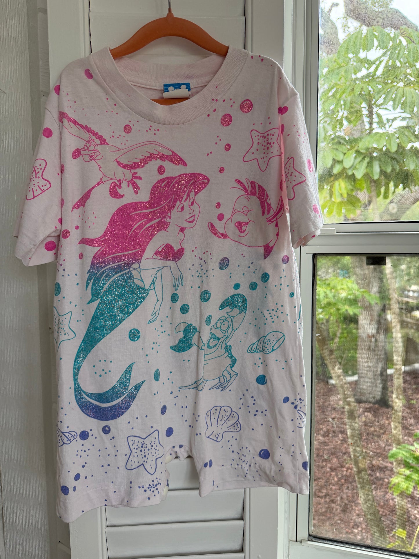 little mermaid upcycled romper 3T