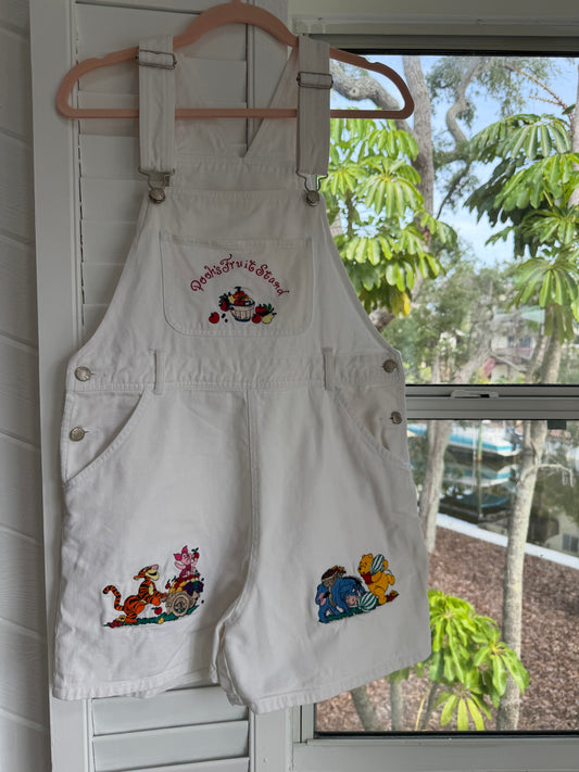 pooh’s fruit stand shortalls adults S