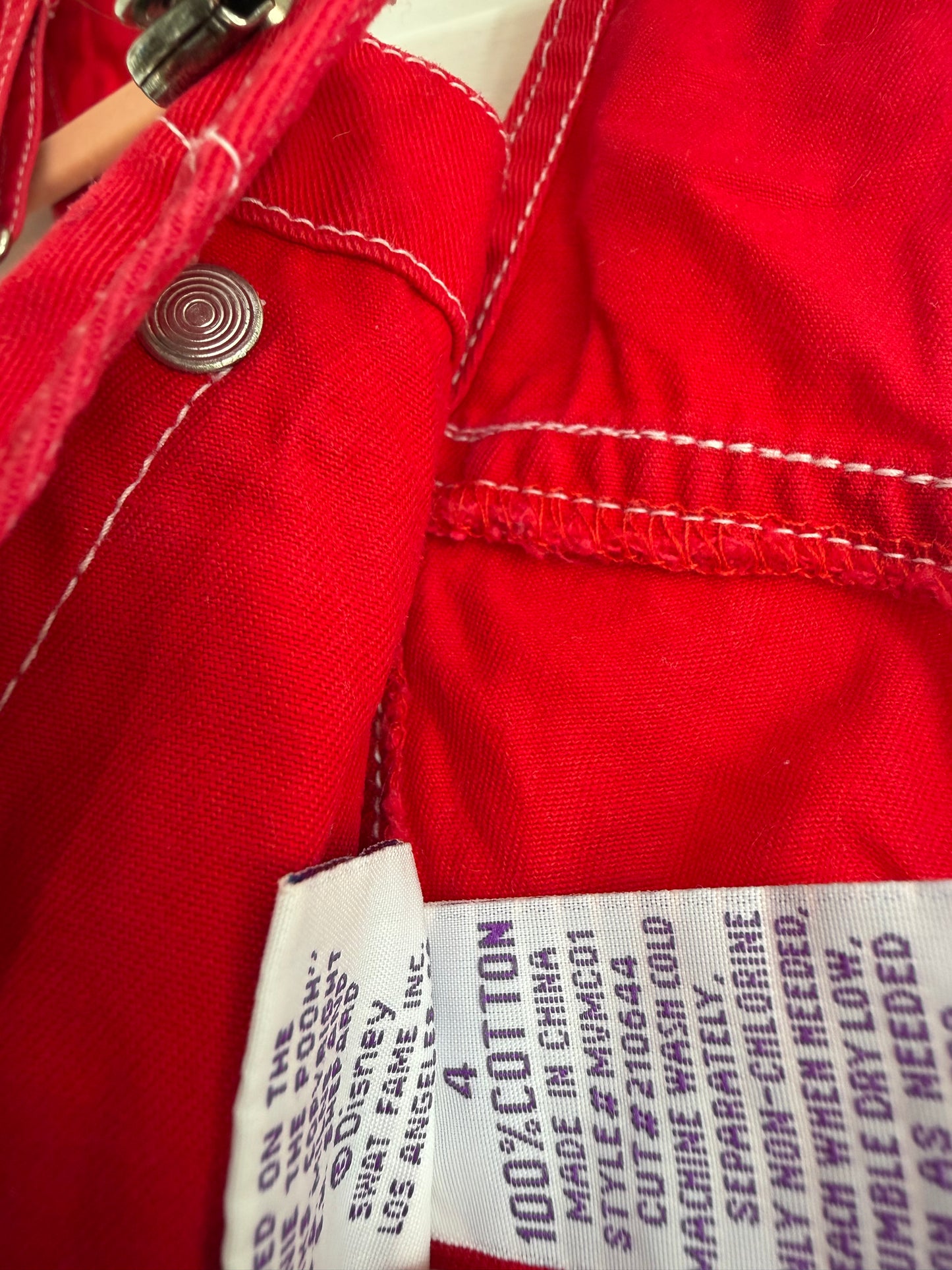 red pooh gardening overalls 4/5